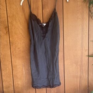 Victoria's Secret Charcoal Lace Trim Chemise